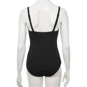 Seafolly Active Deep V Neck One Piece Swimsuit in Black